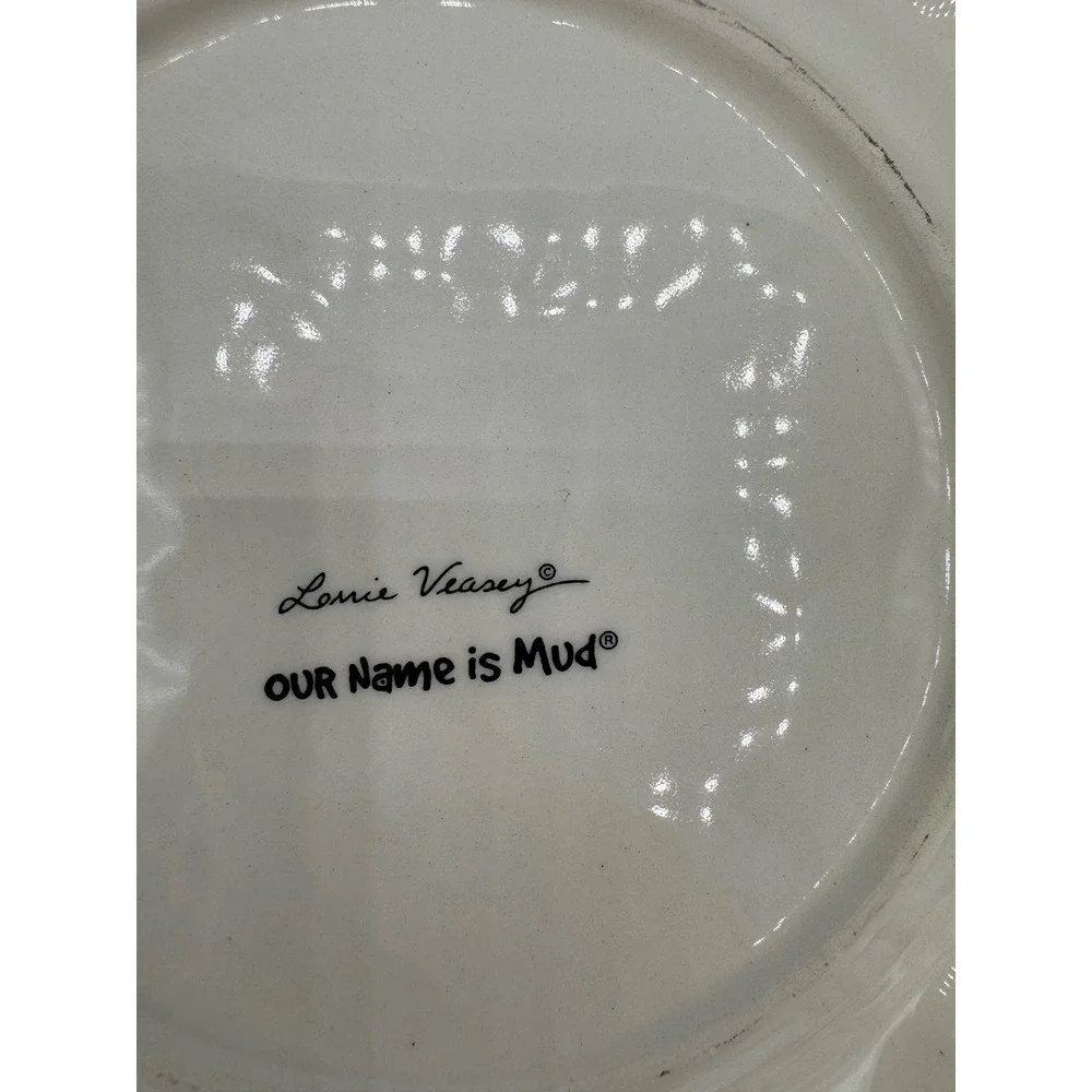Our Name is Mud Lorrie Veasey Deviled Egg Platter Ceramic Serving Tray Blue Red